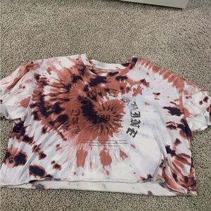 Hollister Tie-Dye Short Sleeve Tee - White and Pink